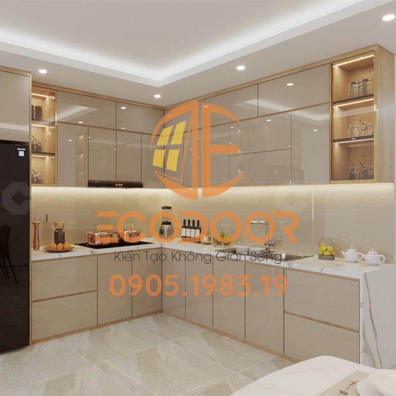 Tủ bếp nhôm tấm cao cấp Đà Nẵng